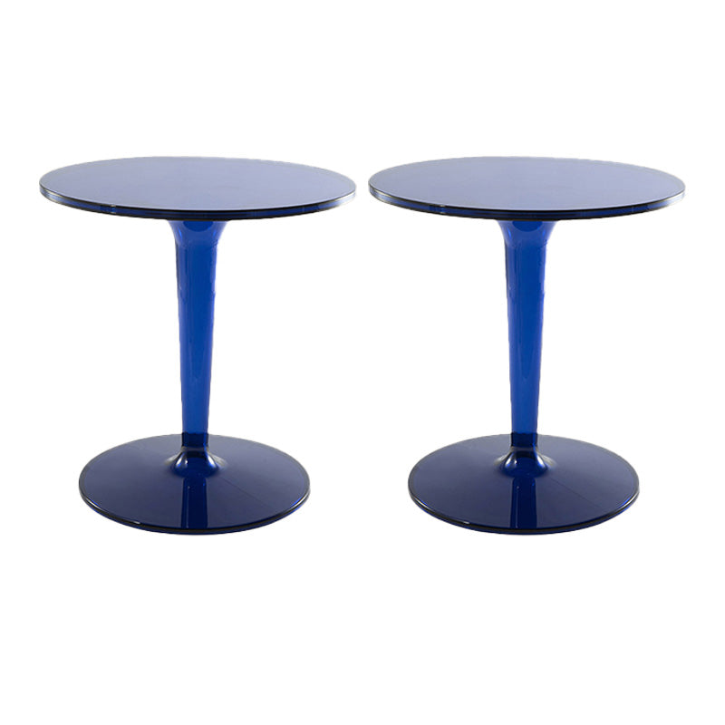 Contemporary Round Side End Table Plastic Pedestal Sofa Side Table