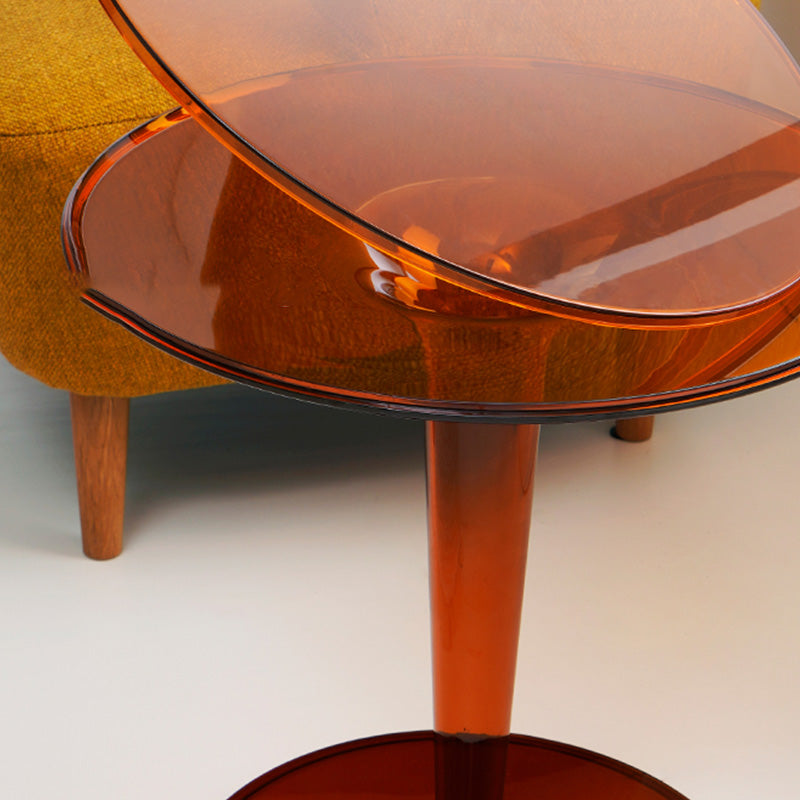 Contemporary Round Side End Table Plastic Pedestal Sofa Side Table