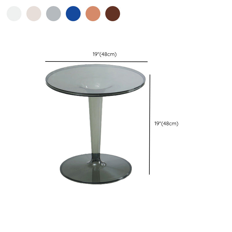 Contemporary Round Side End Table Plastic Pedestal Sofa Side Table