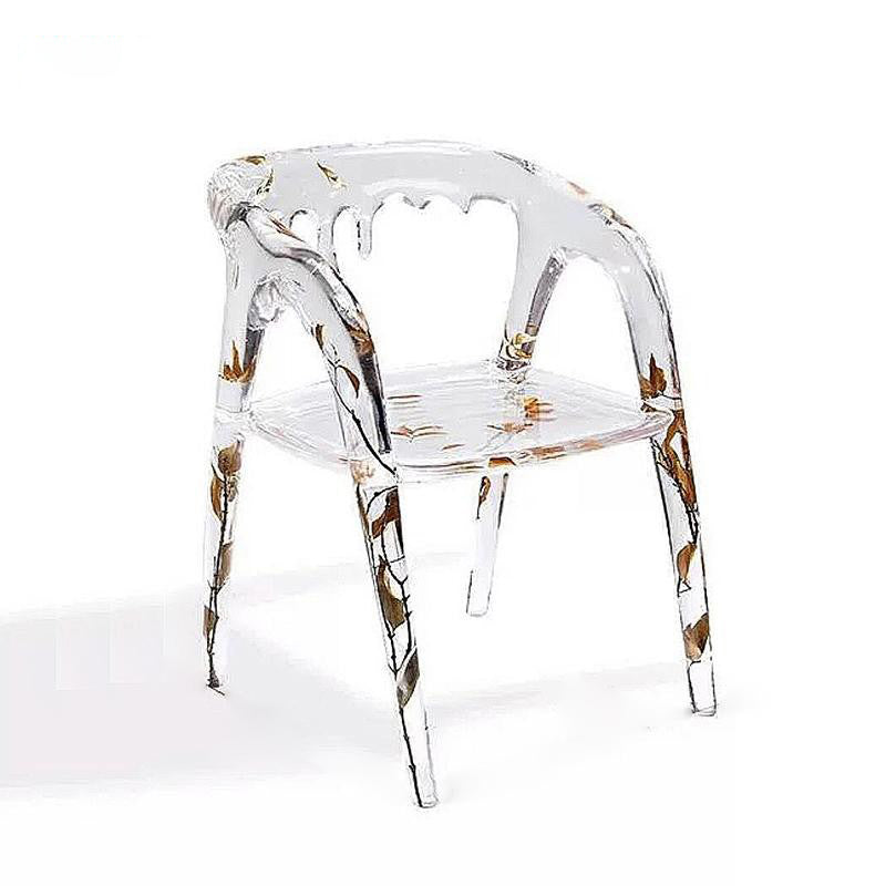 Modern Simple Arm Chair Resin Frame Dining Arm Chair for Dining Room
