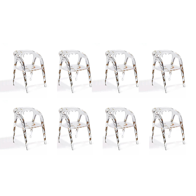 Modern Simple Arm Chair Resin Frame Dining Arm Chair for Dining Room