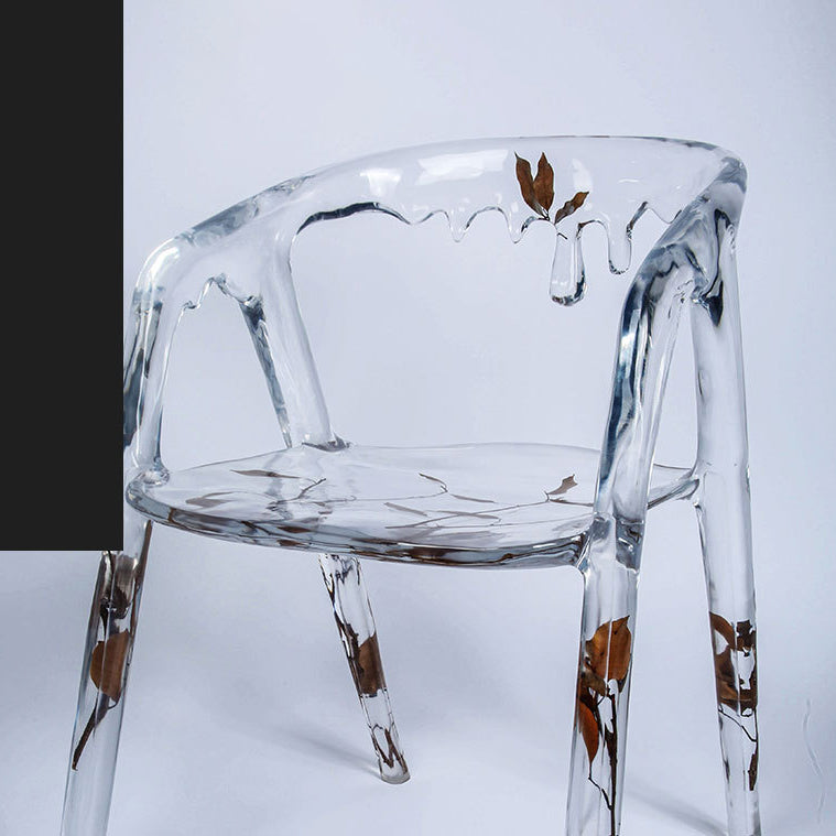 Modern Simple Arm Chair Resin Frame Dining Arm Chair for Dining Room
