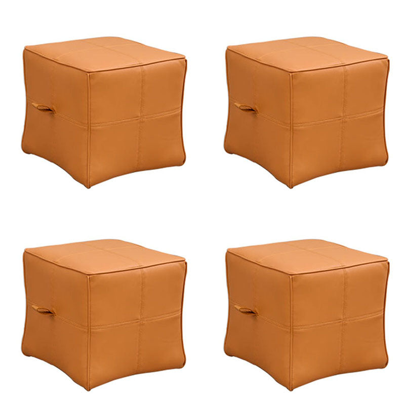 Contemporary Square Cube Leather Upholstered Cube for Living Room