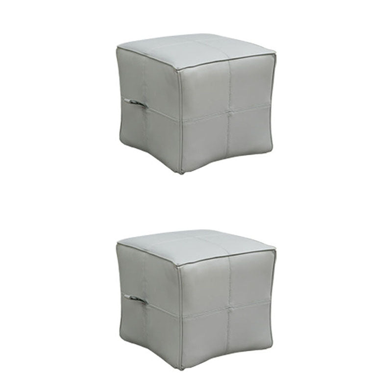 Contemporary Square Cube Leather Upholstered Cube for Living Room