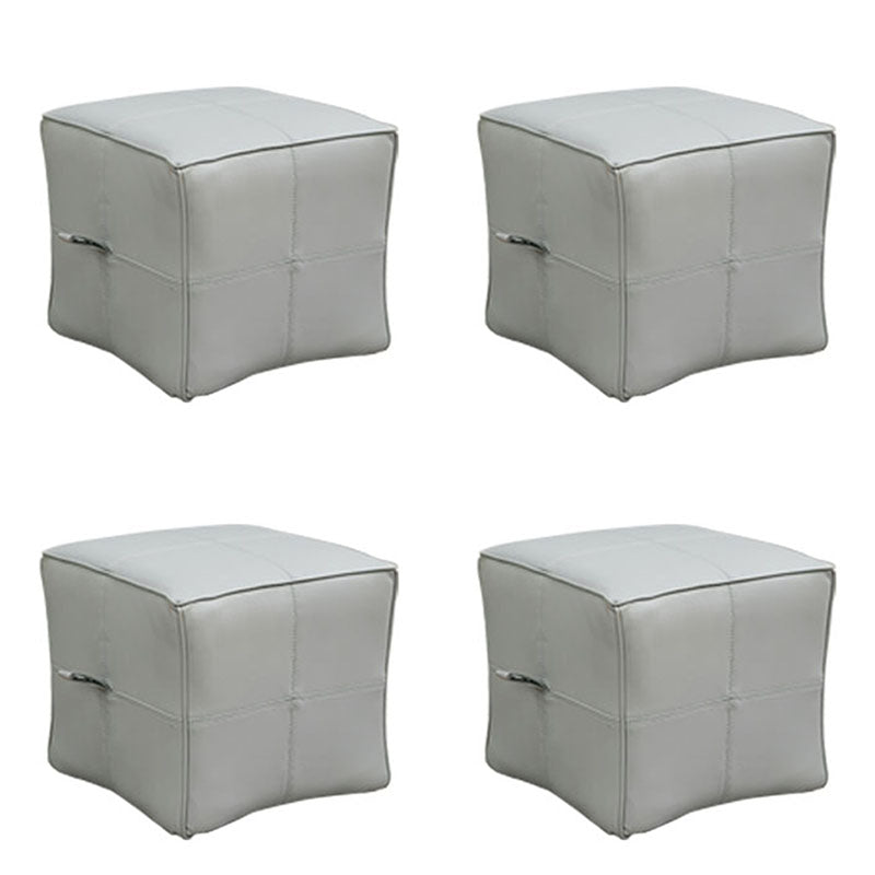 Contemporary Square Cube Leather Upholstered Cube for Living Room