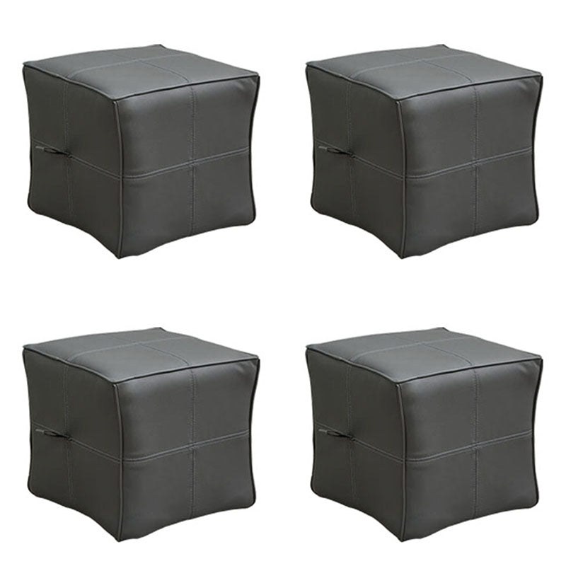 Contemporary Square Cube Leather Upholstered Cube for Living Room