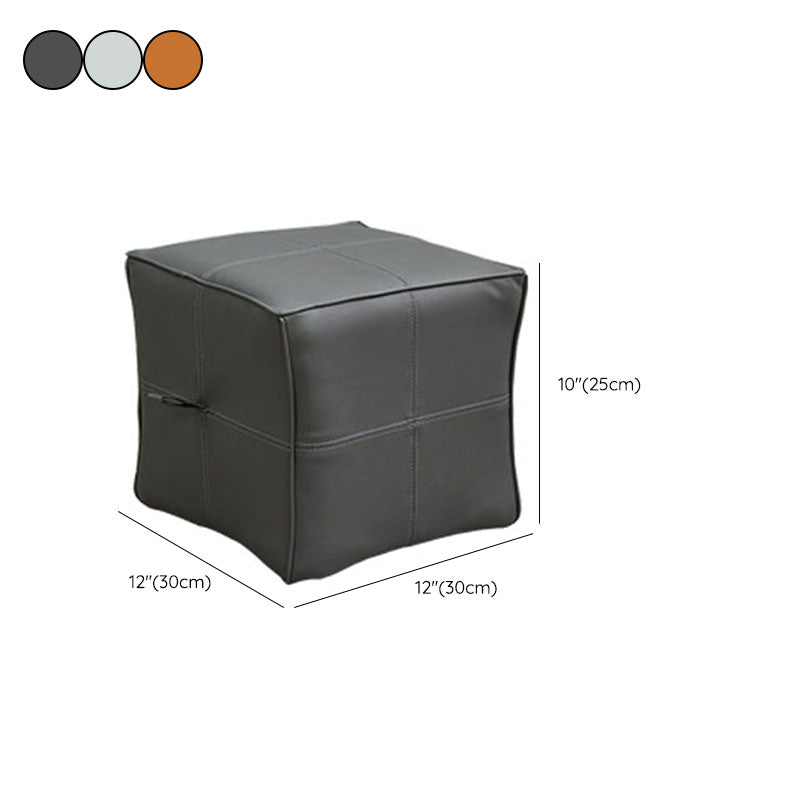 Contemporary Square Cube Leather Upholstered Cube for Living Room