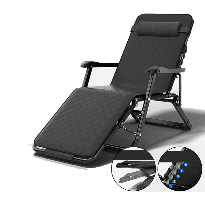 Contemporary Metal Base Recliner Chair with Black/ Golden Legs