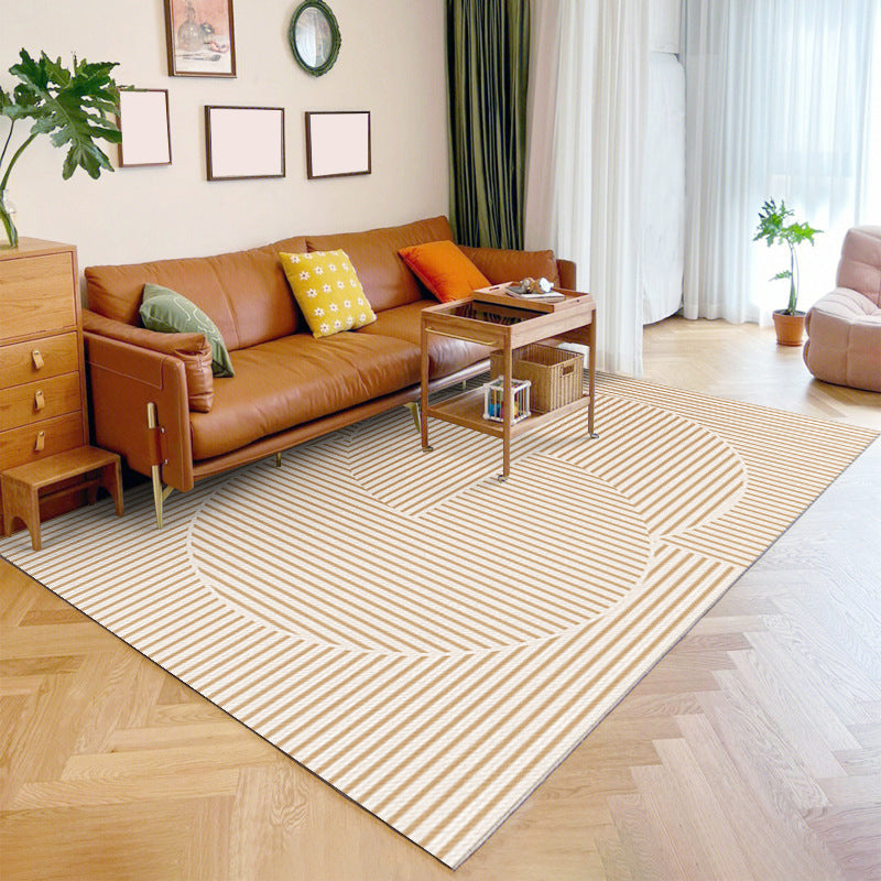 Modern Simple Striped Rug Polyester Indoor Rug Non-slip Area Carpet for Living Room