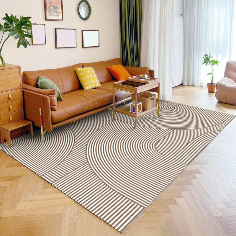 Modern Simple Striped Rug Polyester Indoor Rug Non-slip Area Carpet for Living Room