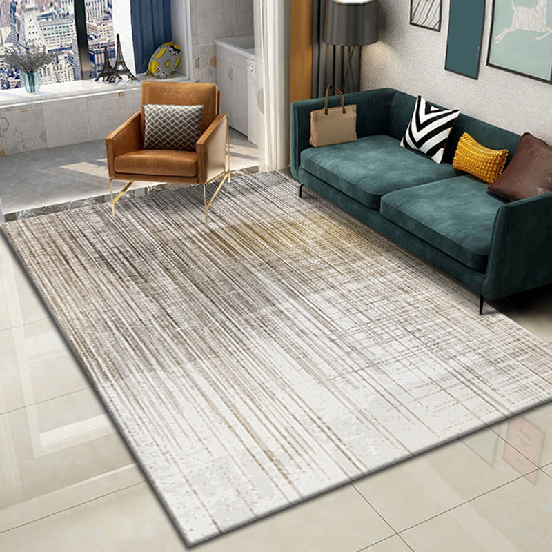 Simple Dark Color Rug Geometric Polyester Rug Stain Resistant Area Carpet for Living Room