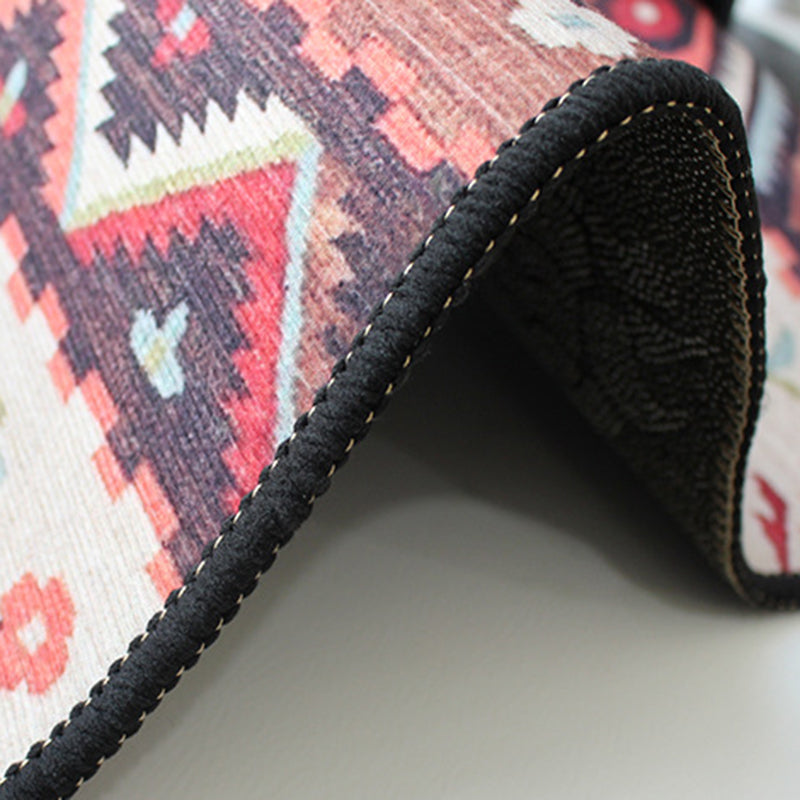 Vintage Check Rug Polyester Indoor Rug Non-Slip Area Carpet for Living Room and Bedroom