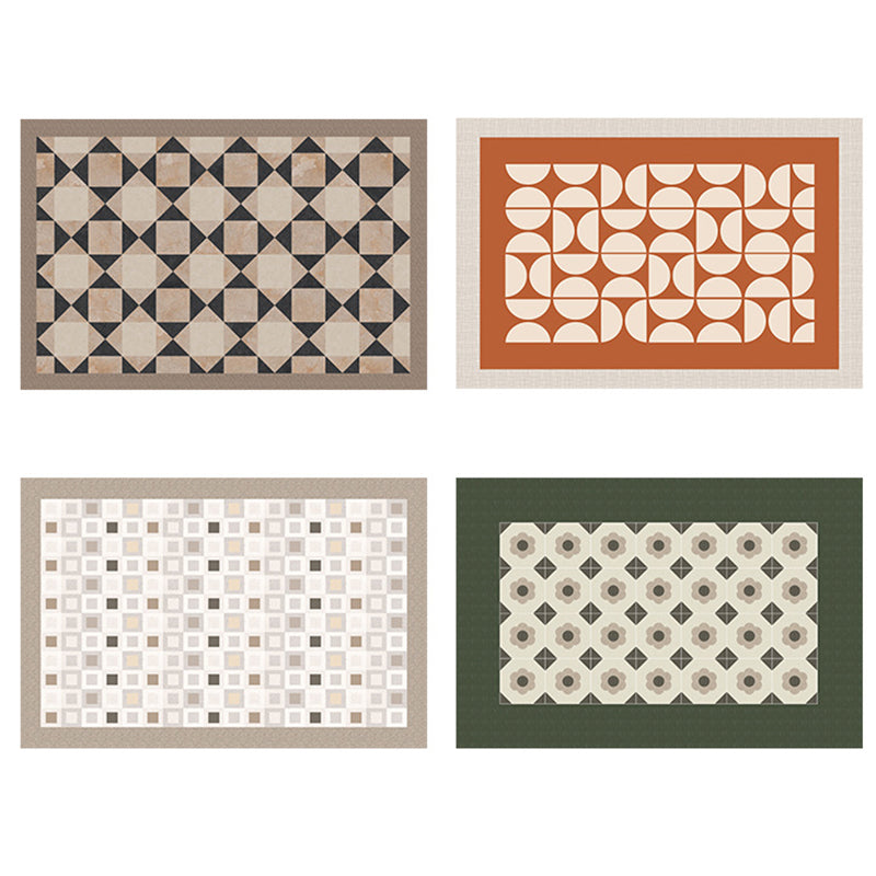 Vintage Check Rug Polyester Indoor Rug Non-Slip Area Carpet for Living Room and Bedroom