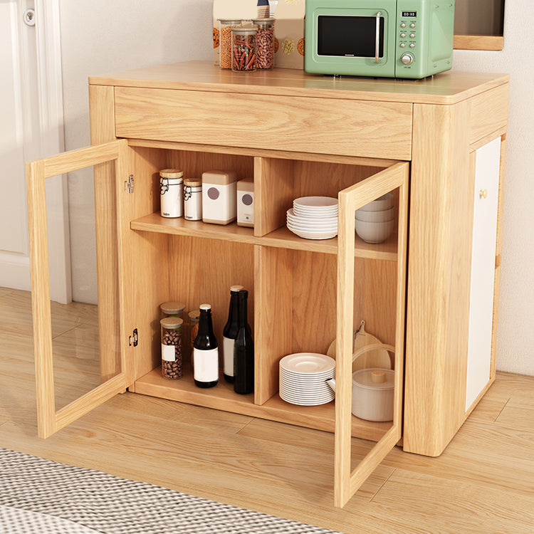 Modern Rectangle Wooden Dining Room Table for Small Space with Storage