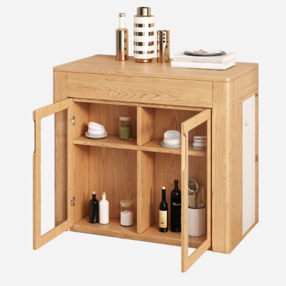 Modern Rectangle Wooden Dining Room Table for Small Space with Storage