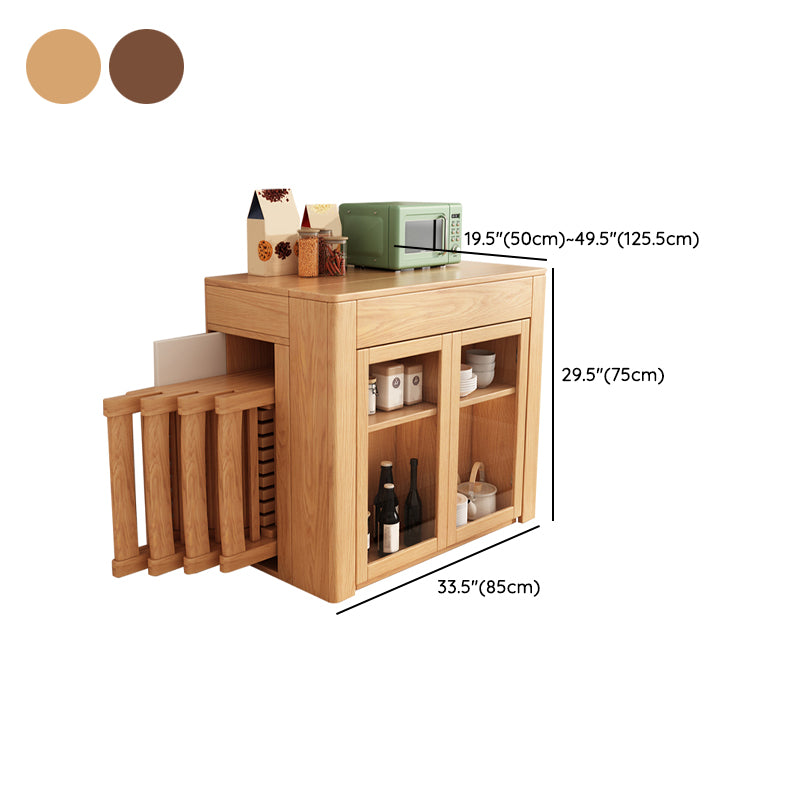 Modern Rectangle Wooden Dining Room Table for Small Space with Storage