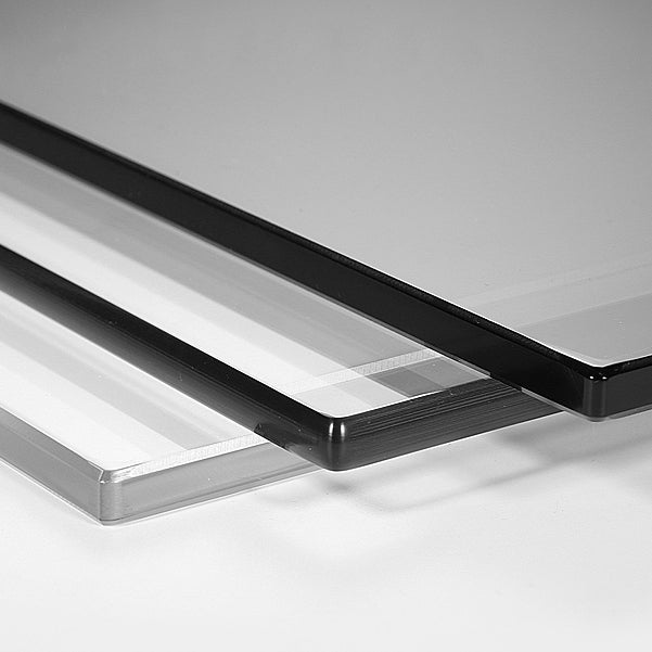 Modern Rectangle Dining Table Clear Glass Tabletop with Aluminum Legs