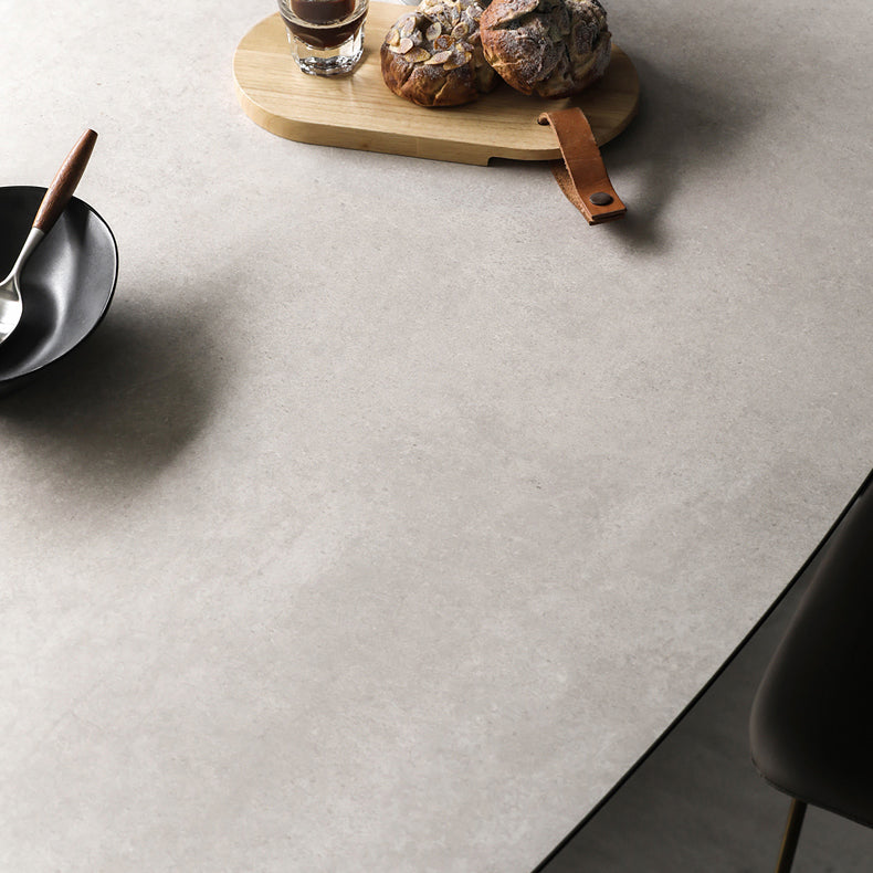 Modern Rectangle Ceramic Top Dining Table with Wood Legs for Living Room
