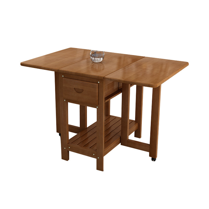 Brown Modern Rectangle Wooden Dining Room Table for Small Space