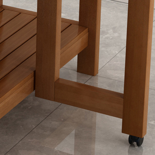 Brown Modern Rectangle Wooden Dining Room Table for Small Space