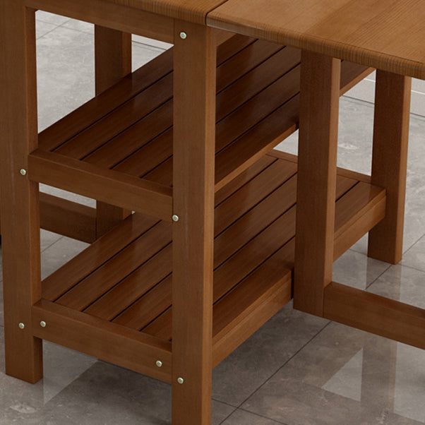 Brown Modern Rectangle Wooden Dining Room Table for Small Space