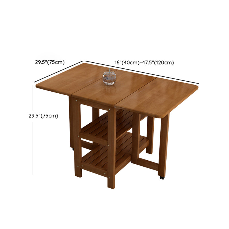 Brown Modern Rectangle Wooden Dining Room Table for Small Space