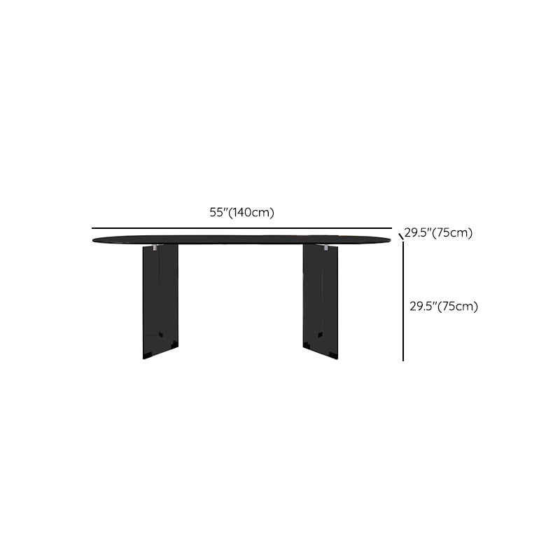 1/2/5/7 Pieces Modern Oval Tempered Glass Top Dining Set for Home