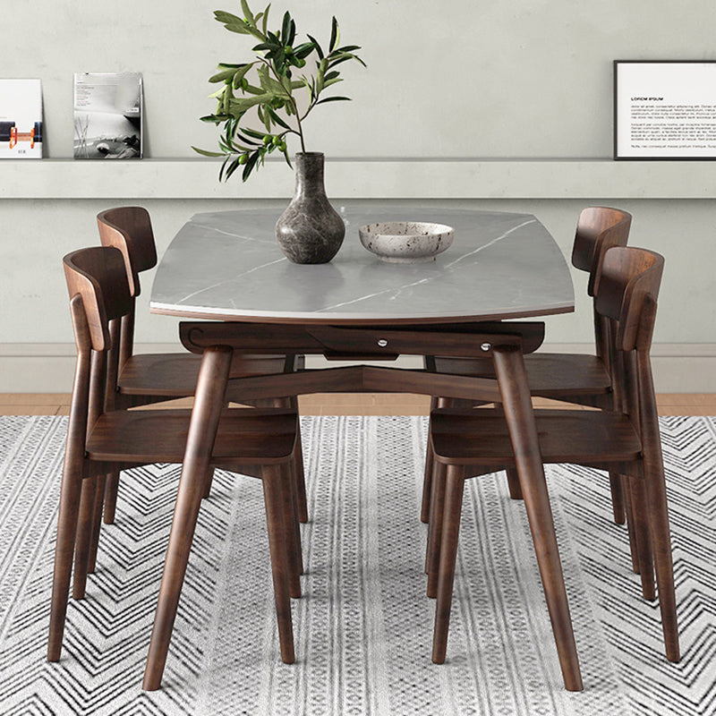 1/5/7/9 Pieces Sintered Stone Top Round Grey Dining Set for Home