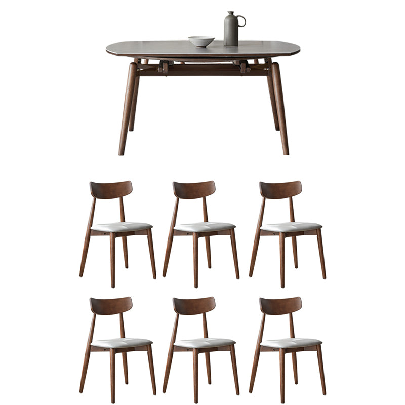 1/5/7/9 Pieces Sintered Stone Top Round Grey Dining Set for Home