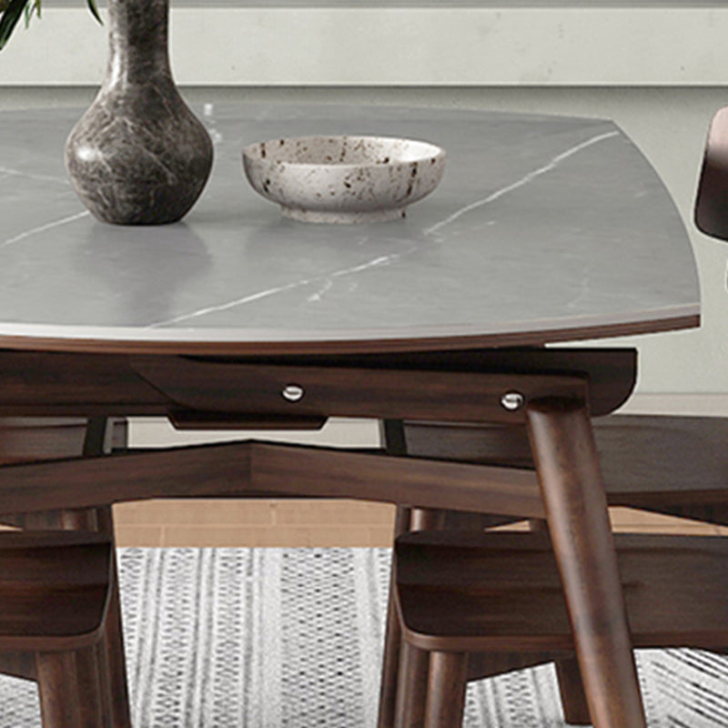 1/5/7/9 Pieces Sintered Stone Top Round Grey Dining Set for Home