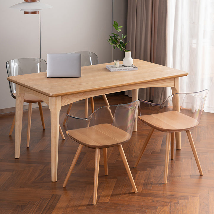 Contemporary Style Acrylic Low Back Wooden Legs Dining Chairs