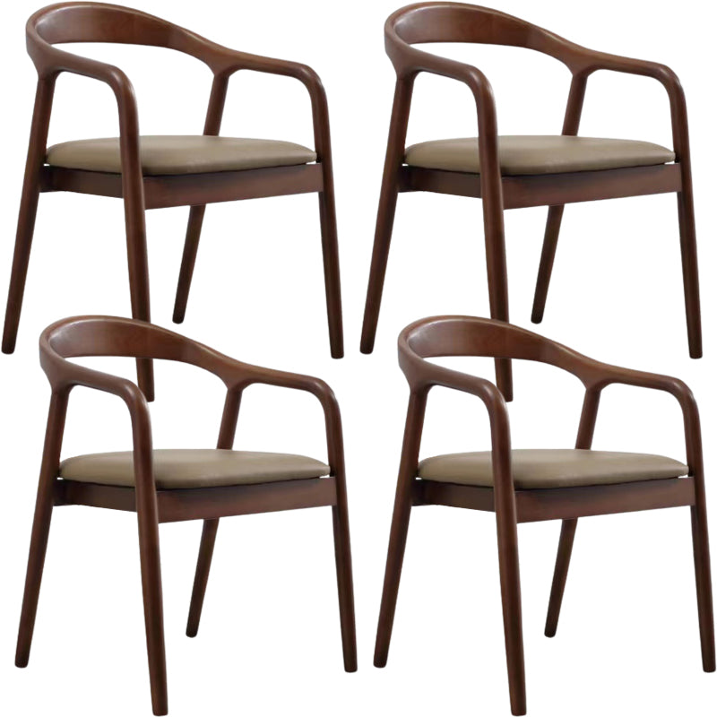 Contemporary Style Open Back Solid Wood Home Dining Arm Chair