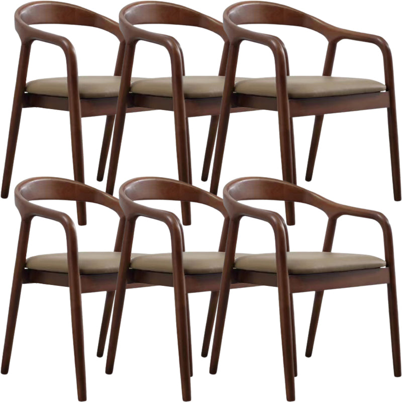 Contemporary Style Open Back Solid Wood Home Dining Arm Chair