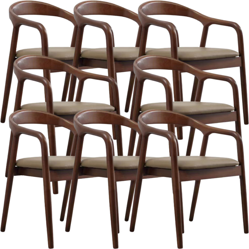 Contemporary Style Open Back Solid Wood Home Dining Arm Chair