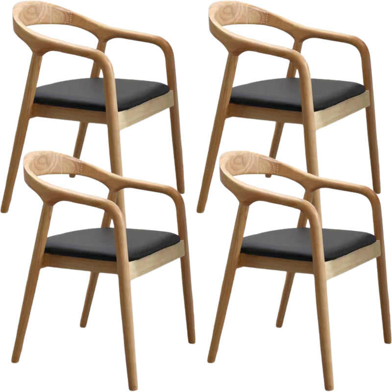 Contemporary Style Open Back Solid Wood Home Dining Arm Chair
