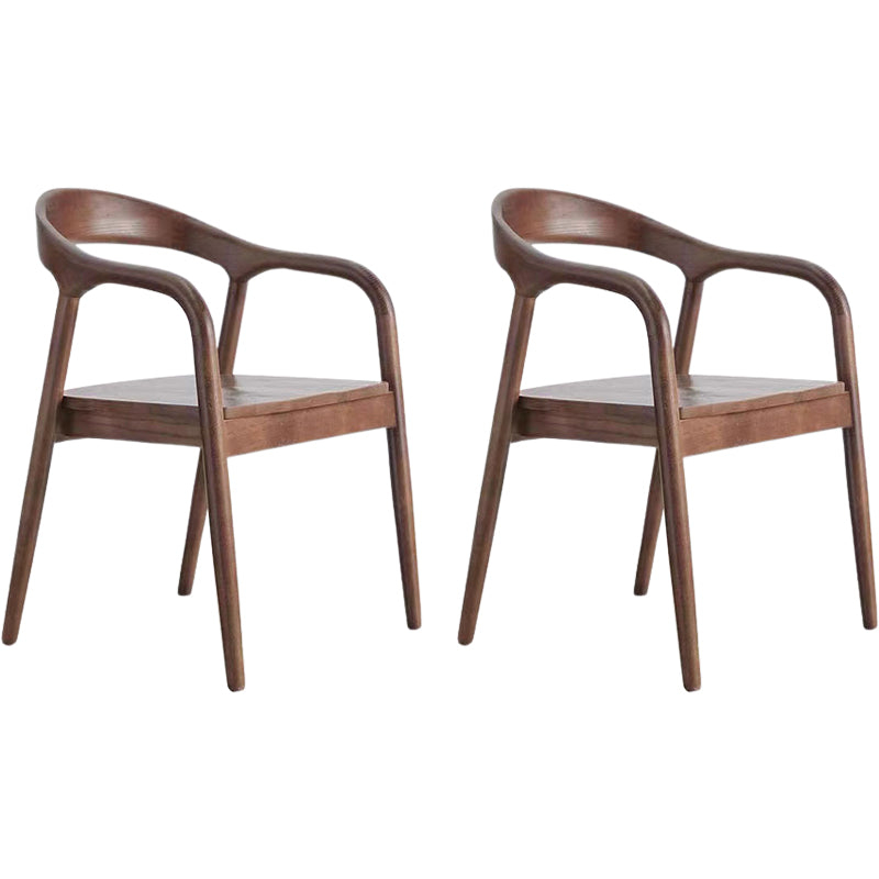 Contemporary Style Open Back Solid Wood Home Dining Arm Chair