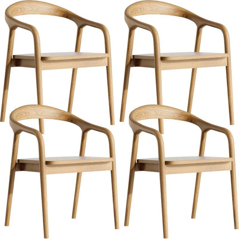 Contemporary Style Open Back Solid Wood Home Dining Arm Chair