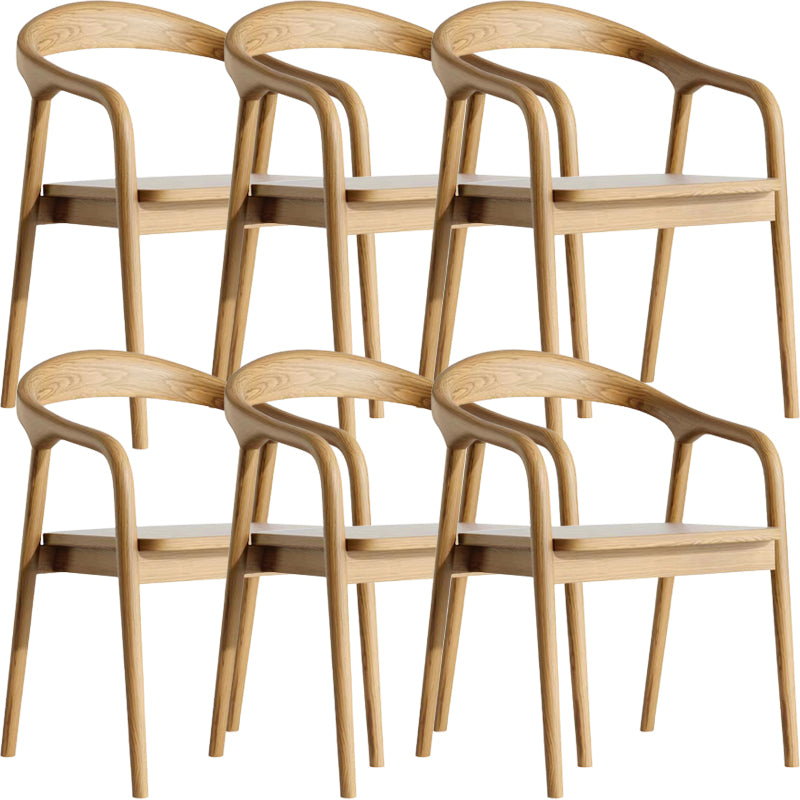 Contemporary Style Open Back Solid Wood Home Dining Arm Chair