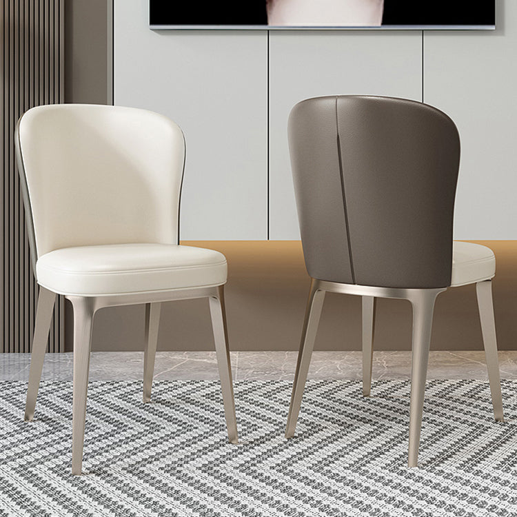 Glam Style Upholstered Parsons Metal Legs Home Dining Side Chair