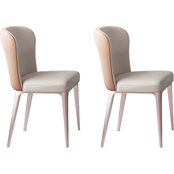 Glam Style Upholstered Parsons Metal Legs Home Dining Side Chair