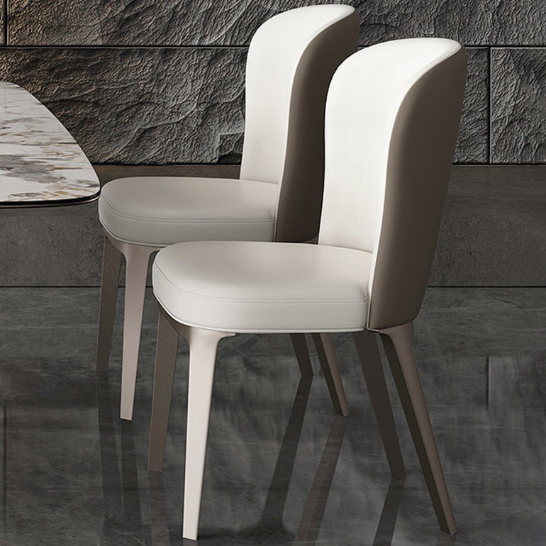 Glam Style Upholstered Parsons Metal Legs Home Dining Side Chair