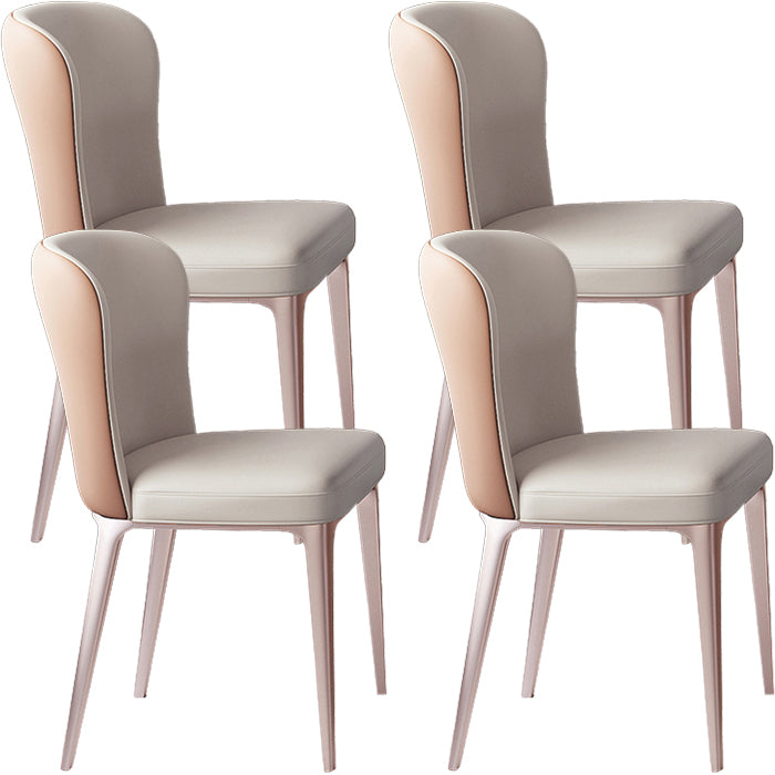 Glam Style Upholstered Parsons Metal Legs Home Dining Side Chair