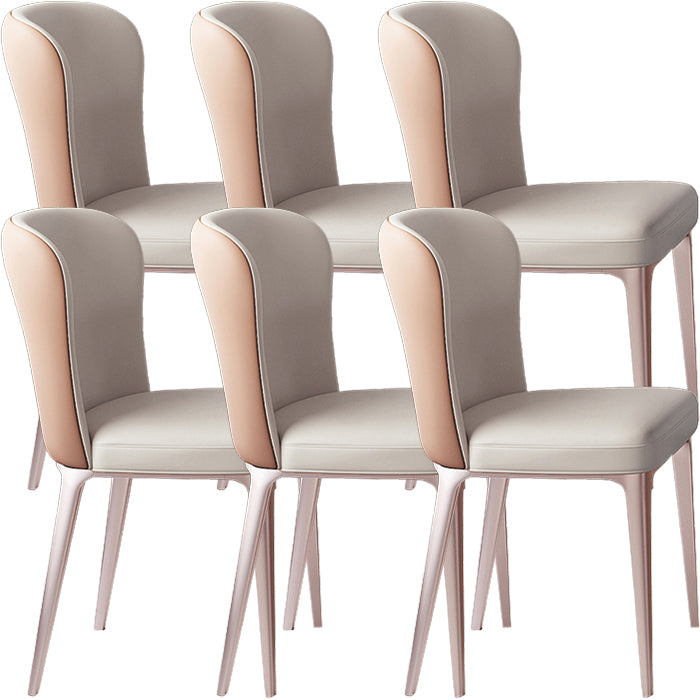 Glam Style Upholstered Parsons Metal Legs Home Dining Side Chair