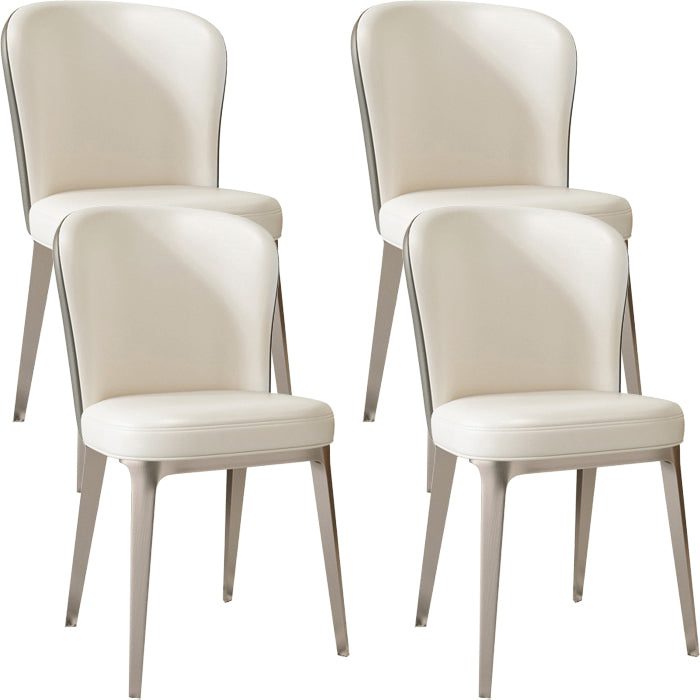 Glam Style Upholstered Parsons Metal Legs Home Dining Side Chair