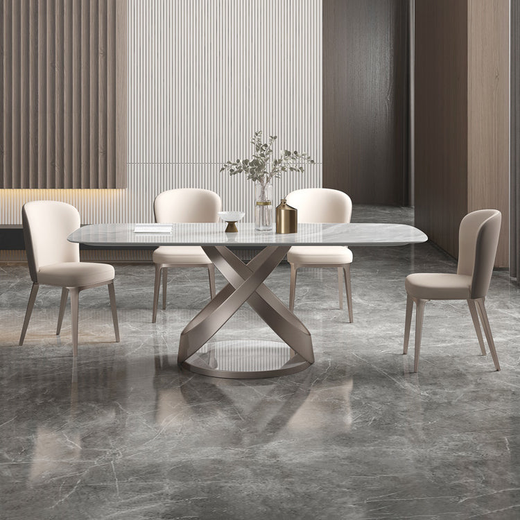 Glam Style Upholstered Parsons Metal Legs Home Dining Side Chair