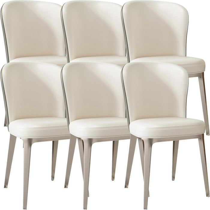 Glam Style Upholstered Parsons Metal Legs Home Dining Side Chair