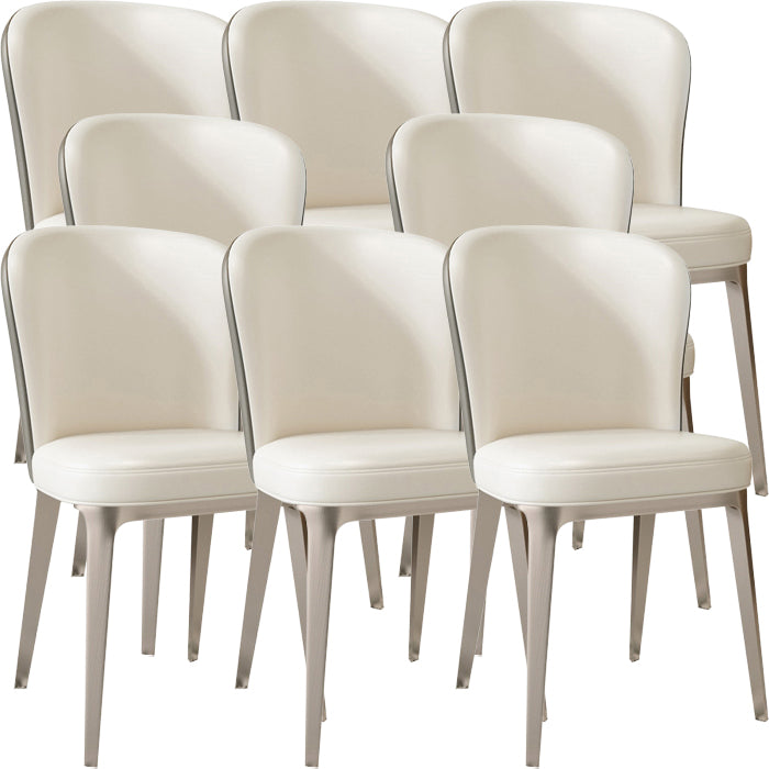 Glam Style Upholstered Parsons Metal Legs Home Dining Side Chair