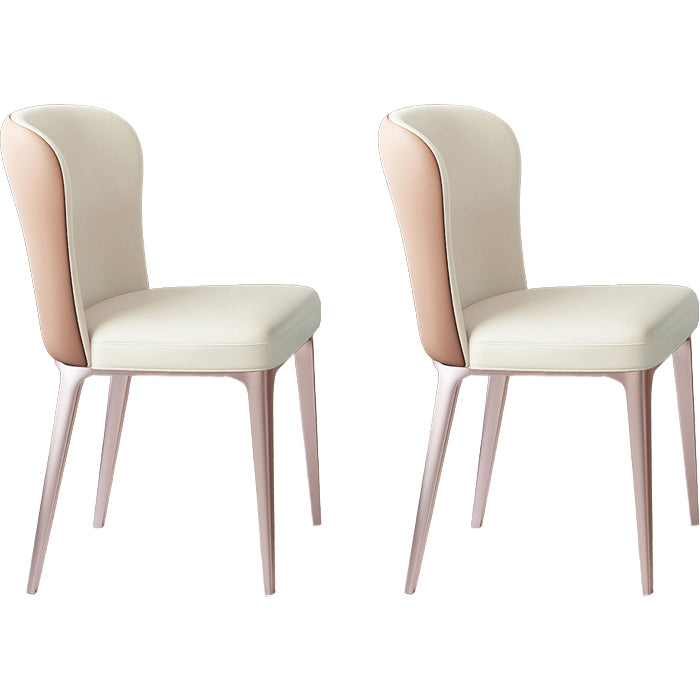 Glam Style Upholstered Parsons Metal Legs Home Dining Side Chair