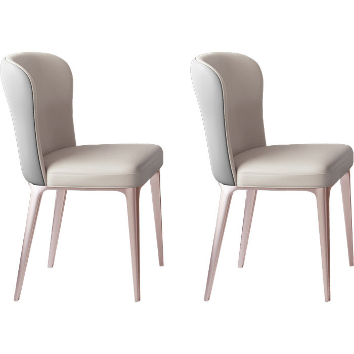 Glam Style Upholstered Parsons Metal Legs Home Dining Side Chair