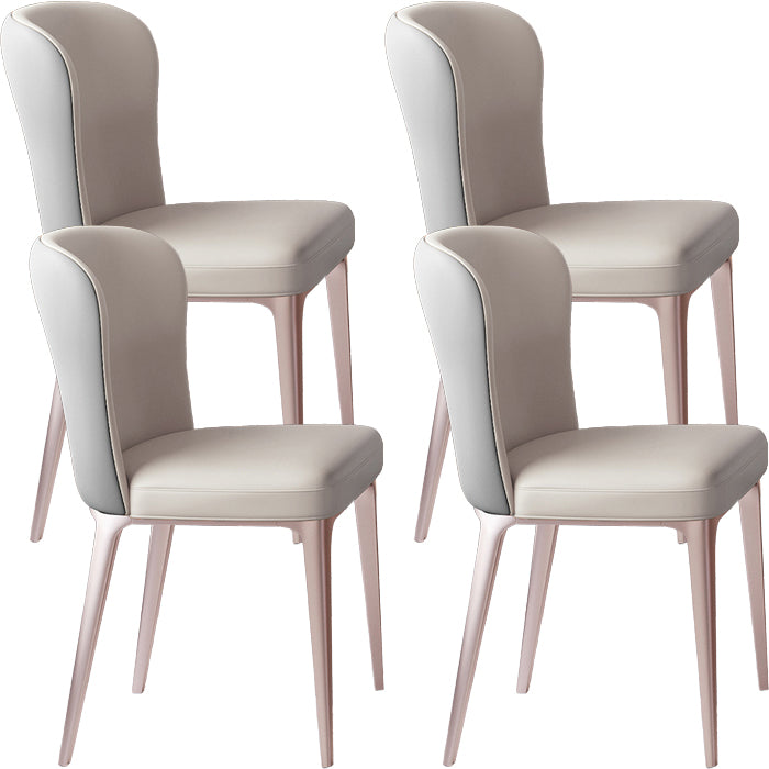Glam Style Upholstered Parsons Metal Legs Home Dining Side Chair